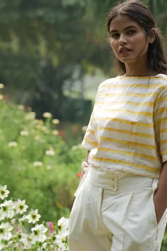 Ivory Martha Boat Neck Top