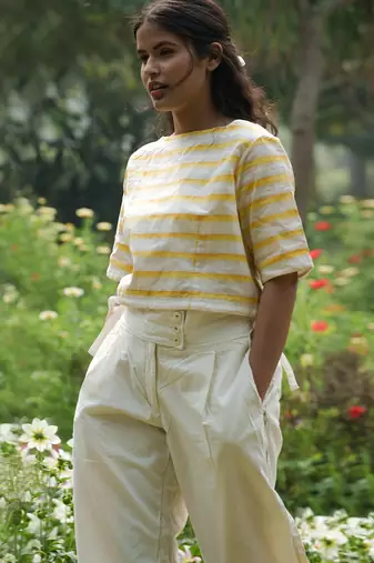 Ivory Martha Boat Neck Top