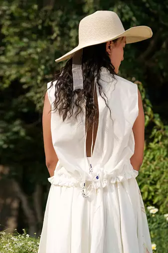 Ivory Sarah Tie-Up Top