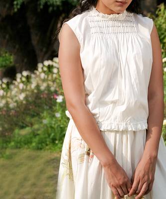 Ivory Sarah Tie-Up Top 5