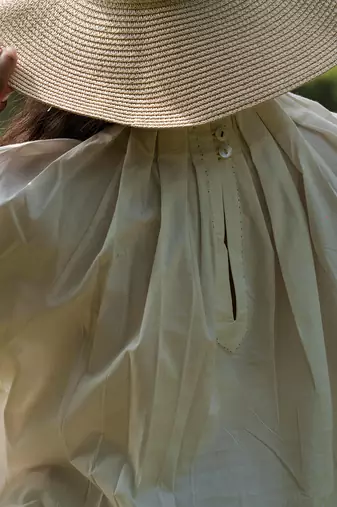 Ivory Emma Highneck Pleated Top