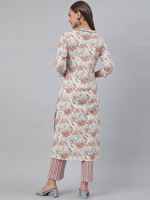 Off-white printed crepe cotton-kurtis 3