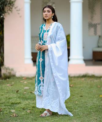 Reshan ari embroidered dupatta. 1