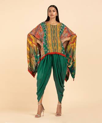 Twin Town Mustard Teal Kaftan 2