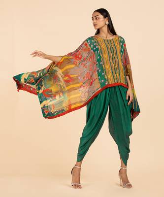 Twin Town Mustard Teal Kaftan 3