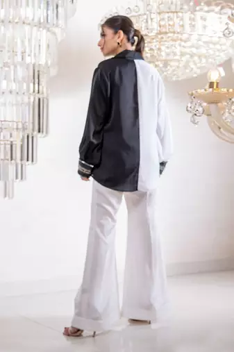 Isabella White Black Shirt