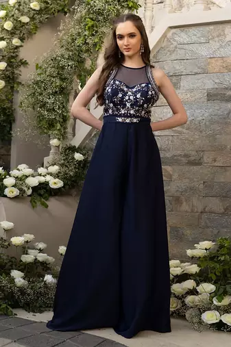 Blue Floral Jumpsuit