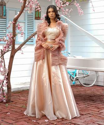 Light Coffee Coloured Maya Lehenga Set 1