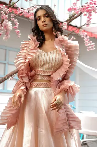 Light Coffee Coloured Maya Lehenga Set