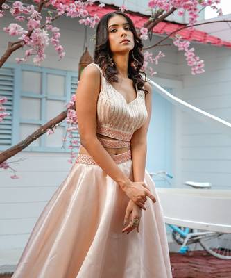 Light Coffee Coloured Maya Lehenga Set 4