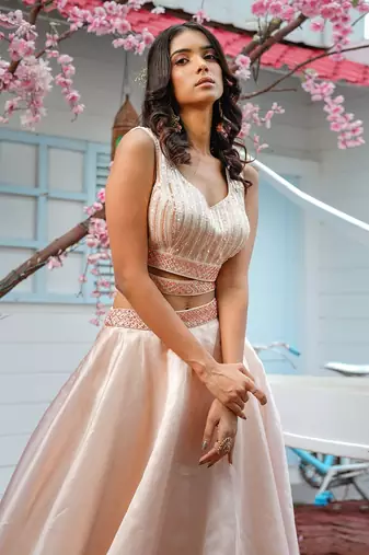 Light Coffee Coloured Maya Lehenga Set