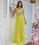 Lime Green Aura Lehenga Set
