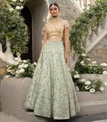 Mint Green Floral Lehenga