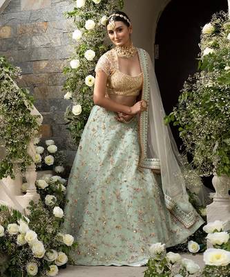 Mint Green Floral Lehenga 4