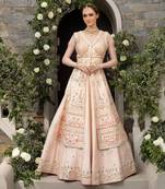 Peach Jacket Anarkali Lehenga
