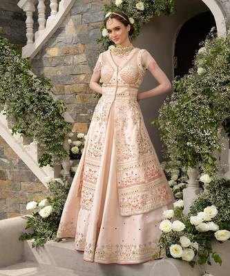 Peach Jacket Anarkali Lehenga 5