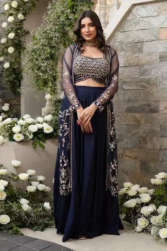 Blue Sutara Jacket Set