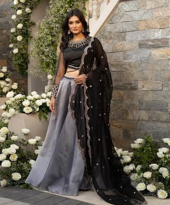 Black Grey Lehenga Set 2