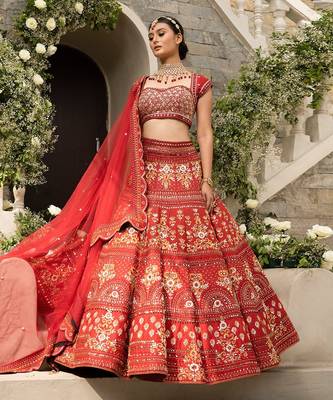 Red Heavy lehenga Set 2
