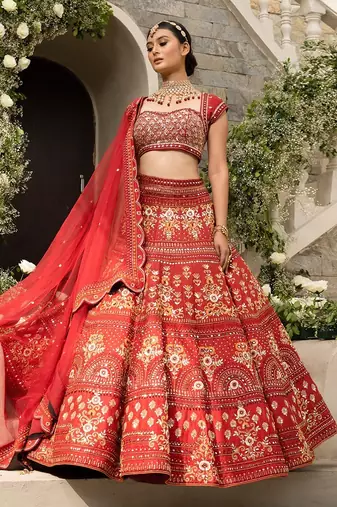 Red Heavy lehenga Set