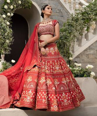 Red Heavy lehenga Set 3