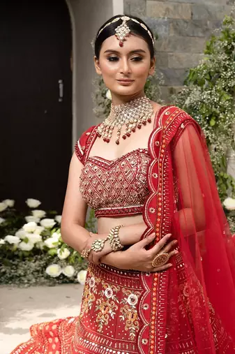 Red Heavy lehenga Set