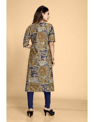Blue plain jacquard ethnic-kurtis 3