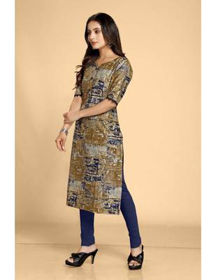 Blue plain jacquard ethnic-kurtis 4