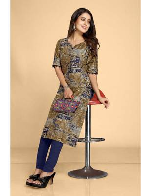 Blue plain jacquard ethnic-kurtis 5