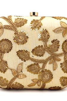 Worthyy Enterprises Embroidered Party Clutch For Women