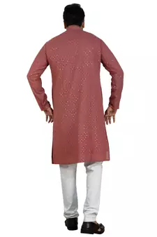 Purple embroidered pure georgette kurta-pajama