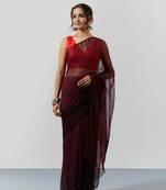 Black Leheriya Chiffon Saree with Blouse