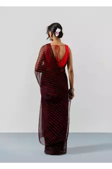 Black Leheriya Chiffon Saree with Blouse