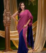 Multicolor hand woven pure cotton saree with blouse