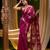 Magenta hand woven silk cotton saree with blouse