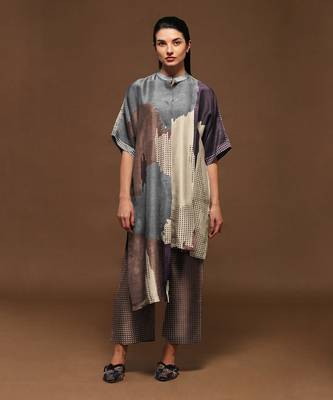 Grey Kurta Pant Set 1