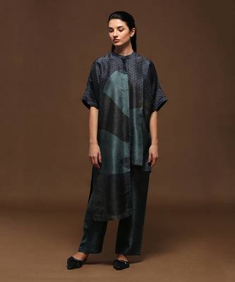 Prussian Blue Kurta Pant Set 1