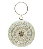  Worthyy Enterprises Embroidered  Women's Pretty Round Adorning Clutch