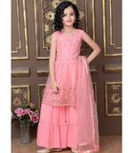 Wedding Designer Pink Pure Finest Soft Net Sharara suit