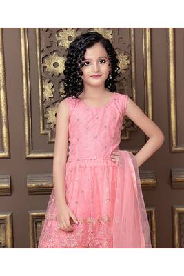 Wedding Designer Pink Pure Finest Soft Net Sharara suit 2