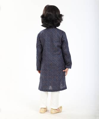 Linen Kurta Set, Embellishment With Pompom Along With Ivory  Pyjama 6