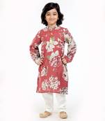 Linen Kurta Set, Embellishment With Gold Beads Along With Ivory  Pyjama