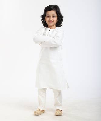 Linen Kurta Set,  With Ivory  Pyjama 3