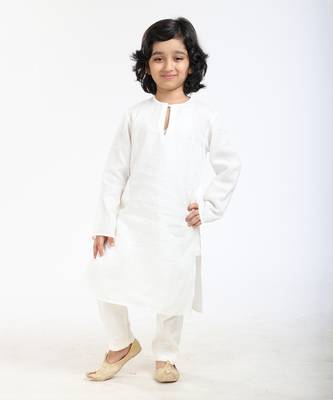 Linen Kurta Set,  With Ivory  Pyjama 6