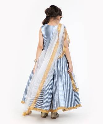 100%  Cotton Striper Lehenga Set With Zadi Embellishment .  7