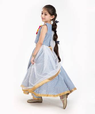 100%  Cotton Striper Lehenga Set With Zadi Embellishment .  12