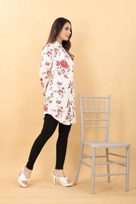 White printed viscose rayon tunics 2
