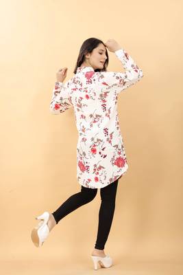 White printed viscose rayon tunics 3