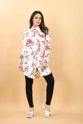 White printed viscose rayon tunics 4