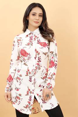 White printed viscose rayon tunics 5